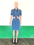 Wholesale boutique S-2XL sexy denim jeans hollow out woman clothes women's dresses