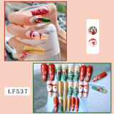 Cross border Christmas wearing nails, long style nail patches, Christmas fake nails, long style European and American style nail patches wholesale