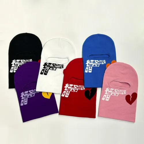 Wholesale custom logo hat Ski Mask Balaclava Face Knit Full Face Mask sports Caps Designer jacquard custom Balaclava Ski Mask