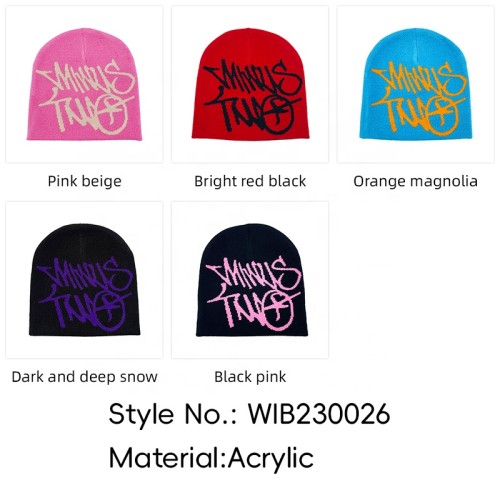 New 100% Acrylic Skull Cap Beanie Knitted Wholesale custom logo Embroidery Jacquard Knitted Hat Winter other hats & caps