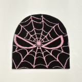Custom Winter Jacquard Beanie Hats Halloween Funny Skull Cap Men Women Casual Skullies Y2K Knitted Spider Web Beanies