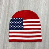 6 colors Graphic Beanie hats Winter Warm Knitted Beanies Men Women Casual Skullies hat with american flag