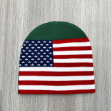 6 colors Graphic Beanie hats Winter Warm Knitted Beanies Men Women Casual Skullies hat with american flag