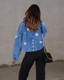 Fall new fashion pearl denim jacket women coats jackets for women