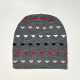 Factory Wholesale Autumn and Winter Love Jacquard Warm Knit Hat
