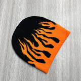 personalized flame beanies wholesale knit jacquard acrylic knit beanie logo custom adult halloween beanies