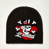 Custom OEM embroidery Logo High Quality Unisex Jacquard Winter Cap custom beanies for men Knitted Sports Ski Beanie hat