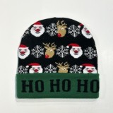 Wholesale Custom Christmas Hats Sweater Santa Elk Knitted Beanie Hat With Cartoon Pattern Christmas Gift For New Year Supplies