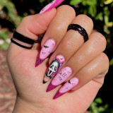 European and American nail wearing Halloween series wearing nail enhancement black spider web nail patch bat fake nail patch
