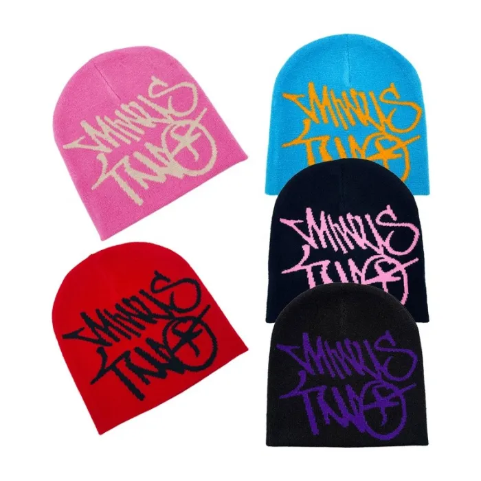 New 100% Acrylic Skull Cap Beanie Knitted Wholesale custom logo Embroidery Jacquard Knitted Hat Winter other hats & caps