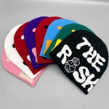 Wholesale Unisex Knitted Custom  Acrylic Jacquard  Double Side Jacquard Reversible Beanies hats sample