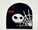 new Halloween party pirate Skull Jacquard knit hat pumpkin ghost face spider web yarn cold hat