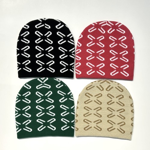 Wholesale Unisex All Over Print Winter Beanie Hats With Custom Embroidery Logo Knitted Running Designer Beanies