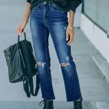 women's jeans high waist flap pocket cargo denim jeans women's cargo pants jeans