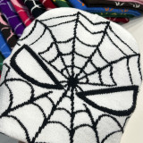 Custom Winter Jacquard Beanie Hats Halloween Funny Skull Cap Men Women Casual Skullies Y2K Knitted Spider Web Beanies
