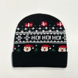 Wholesale Custom Christmas Hats Sweater Santa Elk Knitted Beanie Hat With Cartoon Pattern Christmas Gift For New Year Supplies