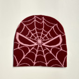 Custom Winter Jacquard Beanie Hats Halloween Funny Skull Cap Men Women Casual Skullies Y2K Knitted Spider Web Beanies