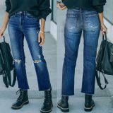 women's jeans high waist flap pocket cargo denim jeans women's cargo pants jeans
