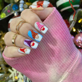European and American nail wearing Halloween series wearing nail enhancement black spider web nail patch bat fake nail patch