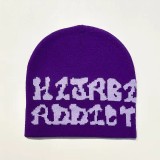 Knitting cuffeless  Beanie/Knitted Beanie Hat/acrylic Jacquard Beanie without cuff
