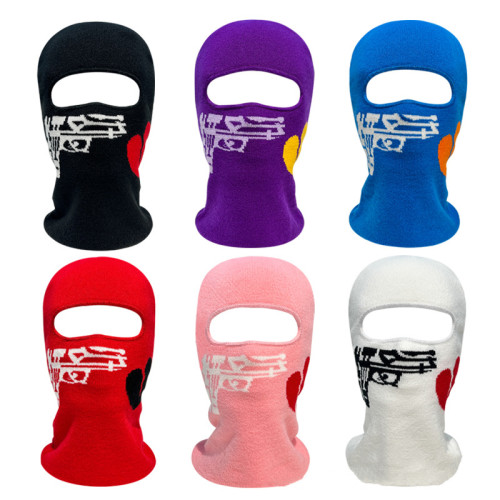 Wholesale custom logo hat Ski Mask Balaclava Face Knit Full Face Mask sports Caps Designer jacquard custom Balaclava Ski Mask