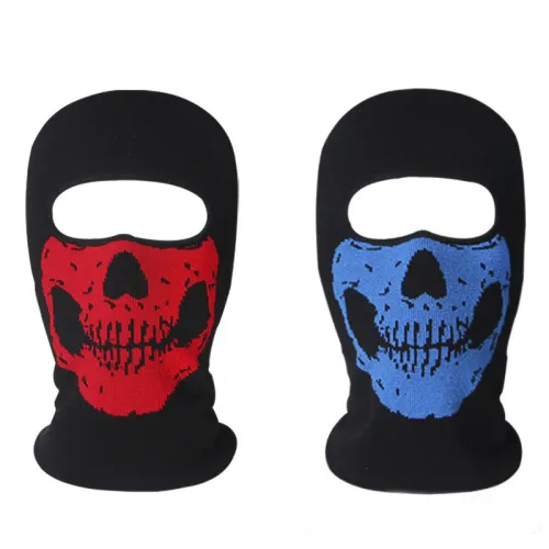 Wholesale Full Face Masks Skull One Hole Ski Mask Balaclava Knit with Jacquard Logo