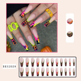 Wholesale of European and American nail patches, long ins style, wearing nails, spicy girls, long ladder wearing nail stickers, manicure products