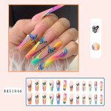 Wholesale of European and American nail patches, long ins style, wearing nails, spicy girls, long ladder wearing nail stickers, manicure products