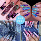 Wholesale of European and American nail patches, long ins style, wearing nails, spicy girls, long ladder wearing nail stickers, manicure products