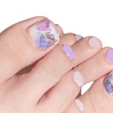 European and American wearing armor, fantasy purple wearing toenail, fishtail pattern toenail patch, butterfly wing toenail patch