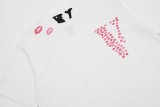 Meichao High Street VLONE JERRY Flame Red Lip Big V White Casual Short sleeved T-shirt Men and Women INS Couple