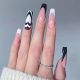 European and American nail patches, black powder wearing nail diamonds, marble fake nails, French nail patches, Instagram style wearing nail patches