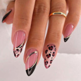 Wearing Nail Matte Gradient Rainbow Nail Sheet Camellia Nail Patch INS Style Wearing Nail Long French Nail Sheet