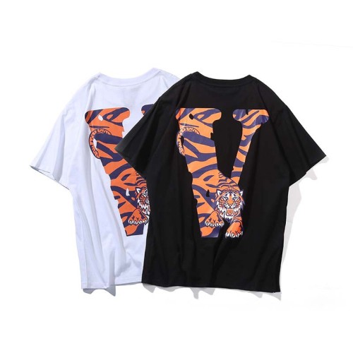 Tiger Head Limited Tiger Pattern Large V Print Casual Loose Short sleeved T-shirt for Men and Women Couples