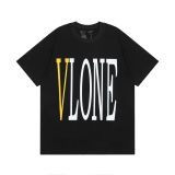 High quality VLONE JERRY Wang Yibo's classic letter large V reflective simple short sleeved T-shirt for men and women