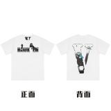 Spot high street VLONE FAST butterfly letter skeleton limited large V casual collection short sleeved T-shirts for men and women