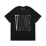 High quality VLONE JERRY Wang Yibo's classic letter large V reflective simple short sleeved T-shirt for men and women