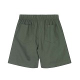 Dark green small standard clear thin short sleeved loose casual capris for men and women in high street summer
