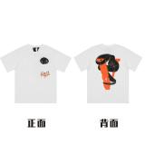 Spot high street VLONE FAST butterfly letter skeleton limited large V casual collection short sleeved T-shirts for men and women