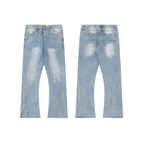 GALLERY DEPT TIDE distressed jeans, washed and distressed blue retro straight leg pants, unisex trendy