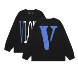Chen Guanxi's Trendy Brand Big V Print High Street Trendy Casual Men's and Women's Round Neck Long sleeved T-shirt