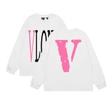 Chen Guanxi's Trendy Brand Big V Print High Street Trendy Casual Men's and Women's Round Neck Long sleeved T-shirt