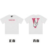 Spot high street VLONE FAST butterfly letter skeleton limited large V casual collection short sleeved T-shirts for men and women