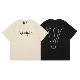 Meichao Gaojie VLONE FAST electrocardiogram simple stroke large V letter printed embroidery letter loose short sleeved TEE