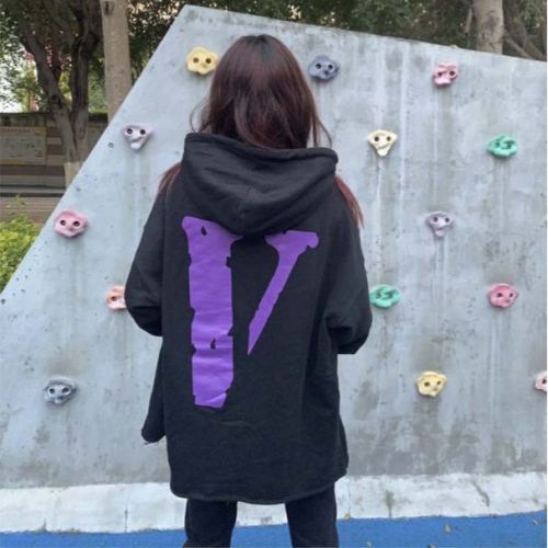 [In stock] High quality VLONE JERRY trendy letter logo printed high street distressed hem hoodie