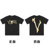 Spot high street VLONE FAST butterfly letter skeleton limited large V casual collection short sleeved T-shirts for men and women