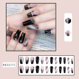 European and American nail patches, black powder wearing nail diamonds, marble fake nails, French nail patches, Instagram style wearing nail patches