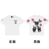 Spot high street VLONE FAST butterfly letter skeleton limited large V casual collection short sleeved T-shirts for men and women