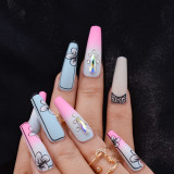 Instagram style wearing nail products long spicy girl wearing nail fake nails press on nails nail patches