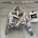 Internet celebrity's new winter niche spicy girl drawstring strap double layered collar bright surface warm down jacket